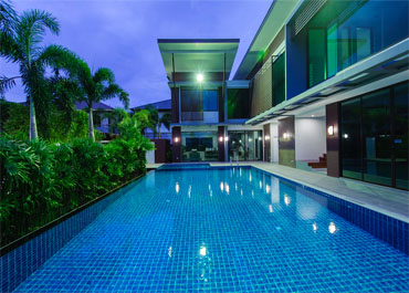 Modern Look with Tree Landscaping